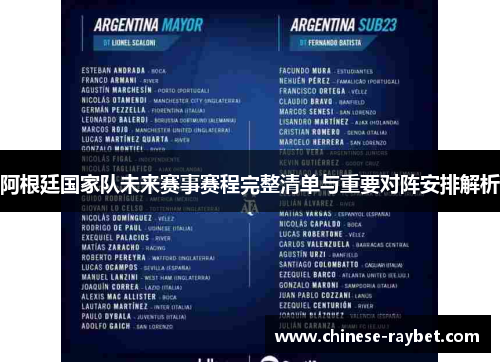 阿根廷国家队未来赛事赛程完整清单与重要对阵安排解析